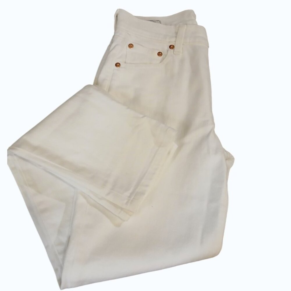 GAP Girlfriend Mid-Rise White Denim Jeans - Like New - Picture 6 of 14